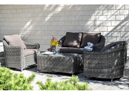 "Кон Панна" лаунж-зона из искусственного ротанга, цвет графит в Ростове-на-Дону