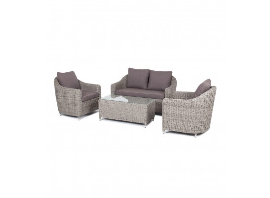 "Кон Панна" лаунж-зона из искусственного ротанга (гиацинт), цвет серый в Ростове-на-Дону