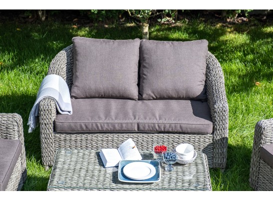 "Кон Панна" лаунж-зона из искусственного ротанга (гиацинт), цвет серый в Ростове-на-Дону