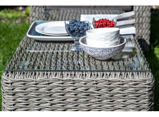 "Кон Панна" лаунж-зона из искусственного ротанга (гиацинт), цвет серый в Ростове-на-Дону