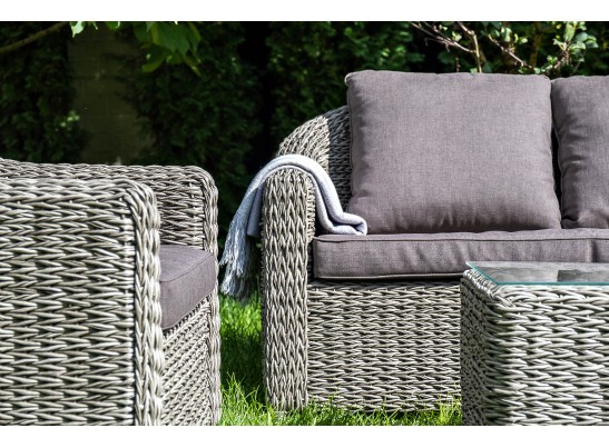 "Кон Панна" лаунж-зона из искусственного ротанга (гиацинт), цвет серый в Ростове-на-Дону