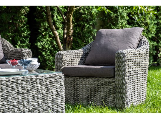 "Кон Панна" лаунж-зона из искусственного ротанга (гиацинт), цвет серый в Ростове-на-Дону