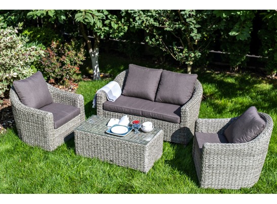 "Кон Панна" столик журнальный из искусственного ротанга (гиацинт), цвет серый в Ростове-на-Дону