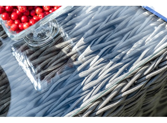 "Кон Панна" столик журнальный из искусственного ротанга (гиацинт), цвет серый в Ростове-на-Дону