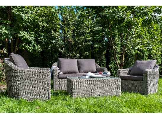 "Кон Панна" столик журнальный из искусственного ротанга (гиацинт), цвет серый в Ростове-на-Дону