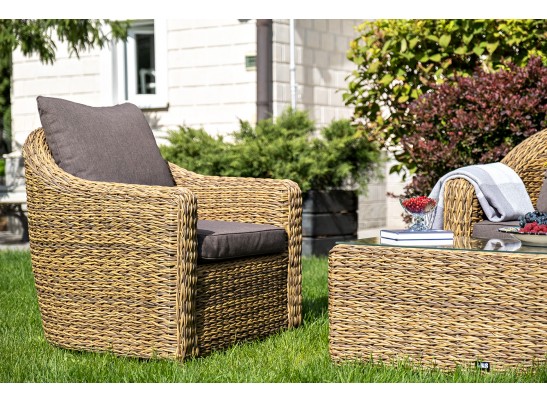 "Кон Панна" столик журнальный из искусственного ротанга (гиацинт), цвет соломенный в Ростове-на-Дону