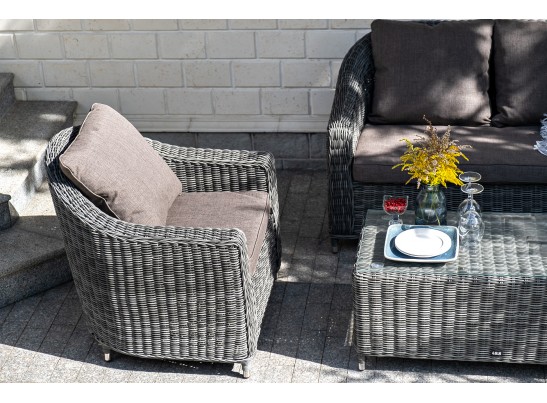 "Кон Панна" кресло из искусственного ротанга, цвет графит в Ростове-на-Дону