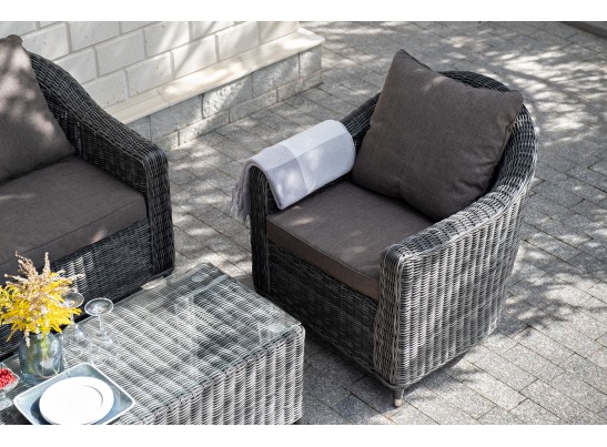 "Кон Панна" кресло из искусственного ротанга, цвет графит в Ростове-на-Дону