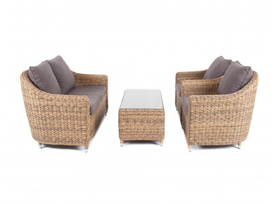 "Кон Панна" лаунж-зона из искусственного ротанга (гиацинт), цвет соломенный в Ростове-на-Дону