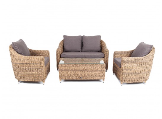 "Кон Панна" лаунж-зона из искусственного ротанга (гиацинт), цвет соломенный в Ростове-на-Дону