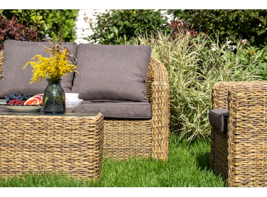 "Кон Панна" лаунж-зона из искусственного ротанга (гиацинт), цвет соломенный в Ростове-на-Дону