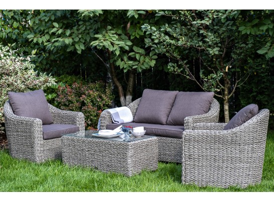 "Кон Панна" кресло из искусственного ротанга (гиацинт), цвет серый в Ростове-на-Дону