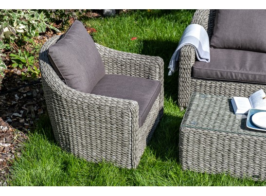 "Кон Панна" кресло из искусственного ротанга (гиацинт), цвет серый в Ростове-на-Дону
