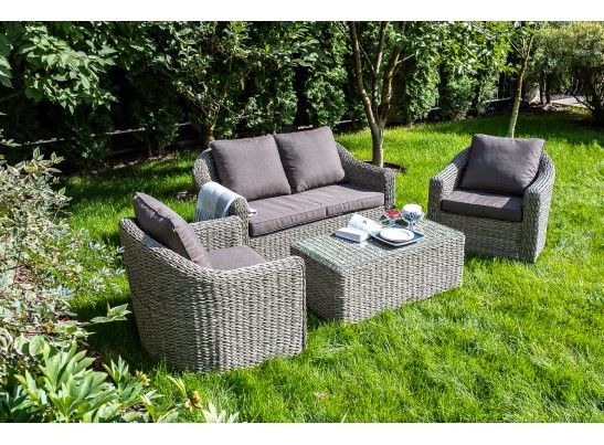 "Кон Панна" кресло из искусственного ротанга (гиацинт), цвет серый в Ростове-на-Дону