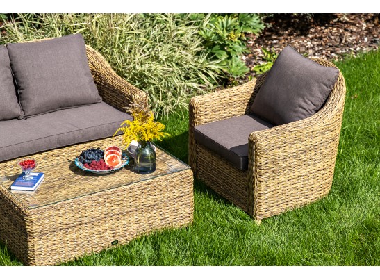 "Кон Панна" кресло из искусственного ротанга (гиацинт), цвет соломенный в Ростове-на-Дону