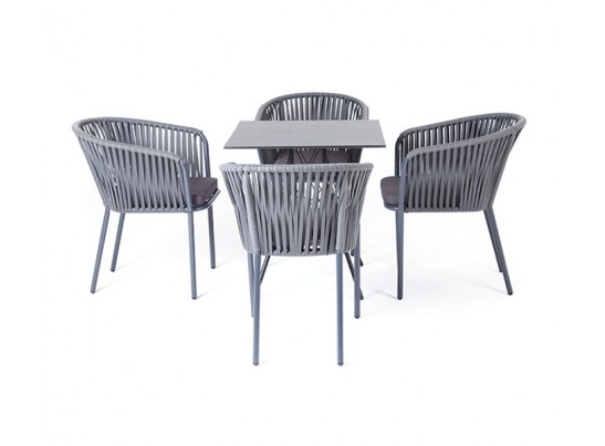 "Конте" обеденная группа на 4 персоны, квадратный стол, цвет "серый гранит" в Ростове-на-Дону