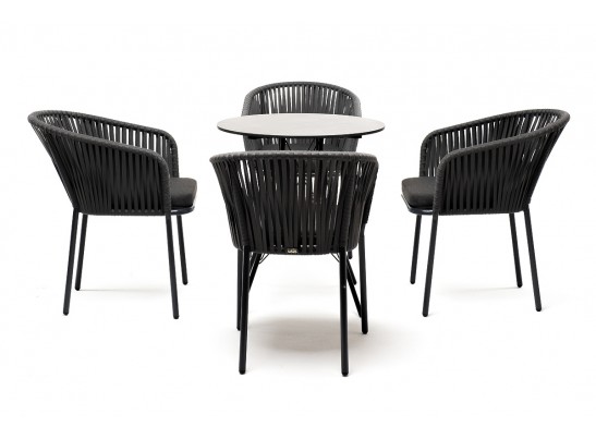 "Конте" обеденная группа на 4 персоны, круглый стол, цвет "серый гранит" в Ростове-на-Дону