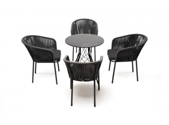 "Конте" обеденная группа на 4 персоны, круглый стол, цвет "серый гранит" в Ростове-на-Дону