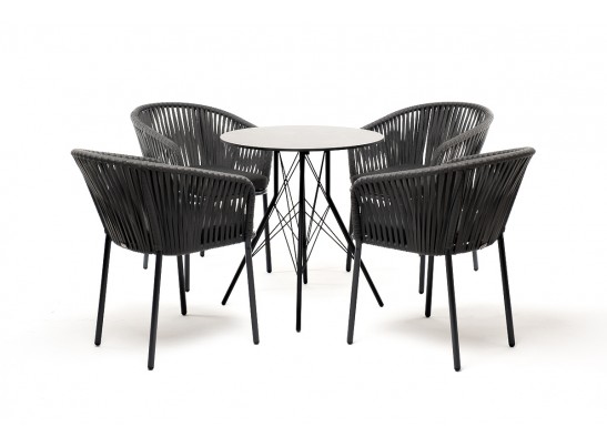 "Конте" обеденная группа на 4 персоны, круглый стол, цвет "серый гранит" в Ростове-на-Дону