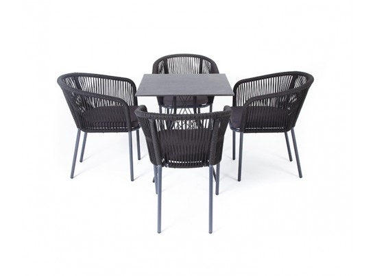 "Форли" обеденная группа на 4 персоны, квадратный стол, цвет "серый гранит" в Ростове-на-Дону