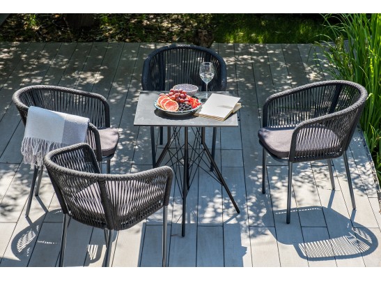 "Форли" обеденная группа на 4 персоны, квадратный стол, цвет "серый гранит" в Ростове-на-Дону