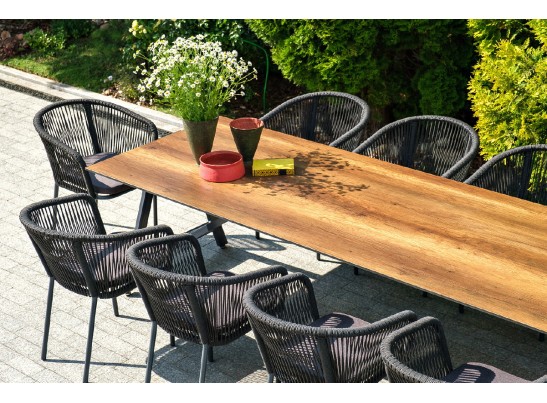 "Куба" обеденная группа на 10 персон, стол HPL "дуб", круглый роуп в Ростове-на-Дону