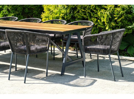 "Куба" обеденная группа на 10 персон, стол HPL "дуб", круглый роуп в Ростове-на-Дону