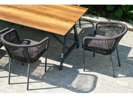 "Куба" обеденная группа на 10 персон, стол HPL "дуб", круглый роуп в Ростове-на-Дону