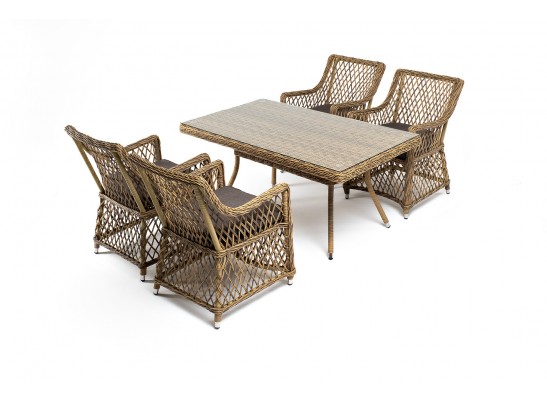 "Латте–140 L" обеденная группа плетеная, цвет соломенный в Ростове-на-Дону