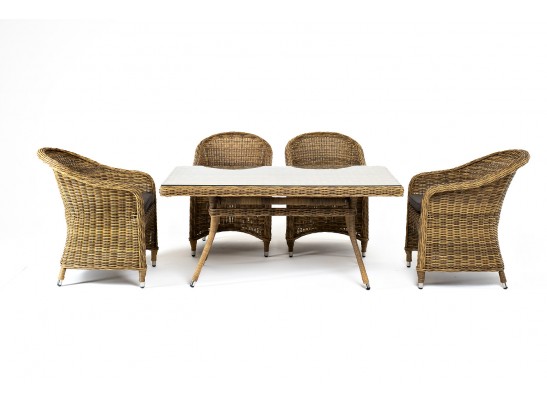 "Латте–140 R" обеденная группа плетеная, цвет соломенный в Ростове-на-Дону