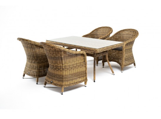 "Латте–140 R" обеденная группа плетеная, цвет соломенный в Ростове-на-Дону