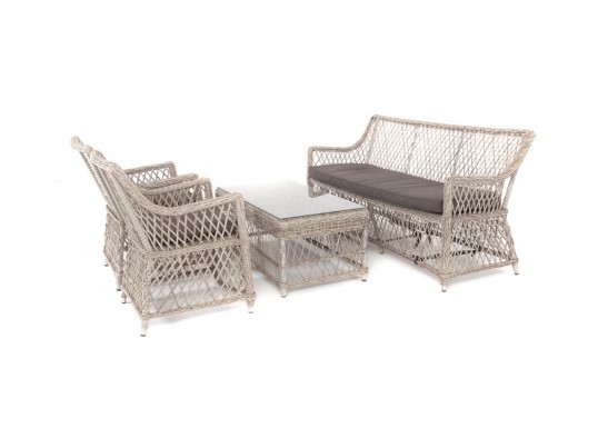 "Латте" лаунж-зона из искусственного ротанга, цвет бежевый в Ростове-на-Дону