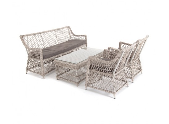 "Латте" лаунж-зона из искусственного ротанга, цвет бежевый в Ростове-на-Дону