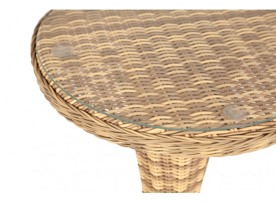 "Леванте" стол круглый из искусственного ротанга, цвет соломенный в Ростове-на-Дону