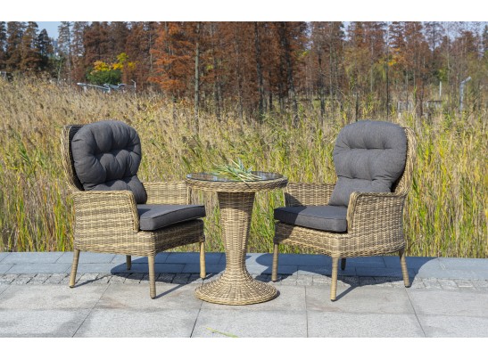 "Леванте" стол круглый из искусственного ротанга, цвет соломенный в Ростове-на-Дону