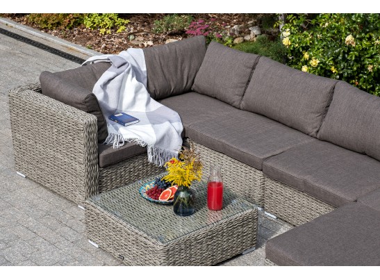 "Лунго" модуль диванный угловой с подушками, цвет серый (гиацинт) в Ростове-на-Дону