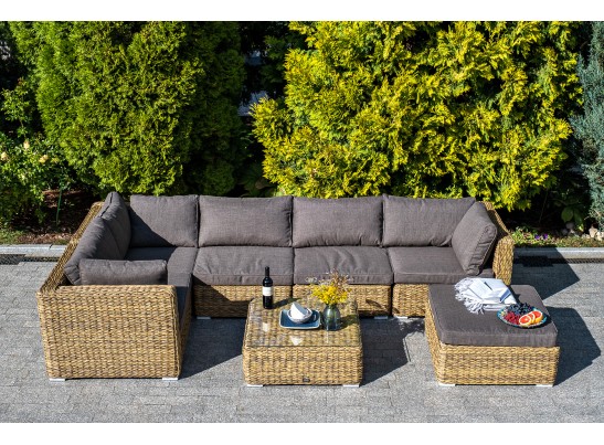 "Лунго" модуль диванный угловой с подушками, цвет соломенный (гиацинт) в Ростове-на-Дону