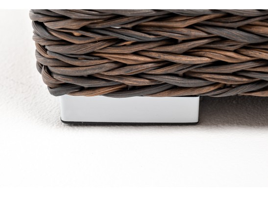 "Лунго" плетеная оттоманка с подушкой (гиацинт), цвет коричневый в Ростове-на-Дону