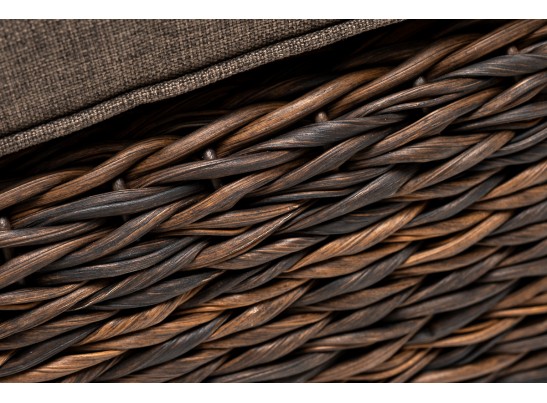 "Лунго" плетеная оттоманка с подушкой (гиацинт), цвет коричневый в Ростове-на-Дону