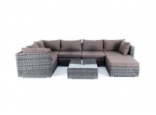 "Лунго" трансформирующаяся лаунж-зона из искусственного ротанга, цвет графит в Ростове-на-Дону