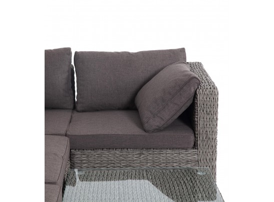 "Лунго" трансформирующаяся лаунж-зона из искусственного ротанга (гиацинт), цвет серый в Ростове-на-Дону