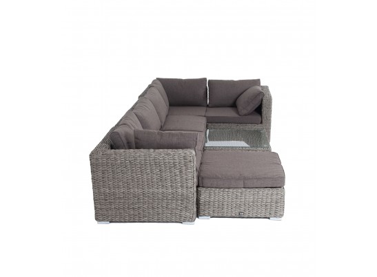 "Лунго" трансформирующаяся лаунж-зона из искусственного ротанга (гиацинт), цвет серый в Ростове-на-Дону