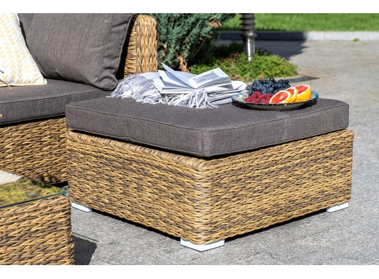 "Лунго" трансформирующаяся лаунж-зона из искусственного ротанга (гиацинт), цвет соломенный в Ростове-на-Дону