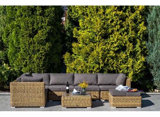 "Лунго" трансформирующаяся лаунж-зона из искусственного ротанга (гиацинт), цвет соломенный в Ростове-на-Дону