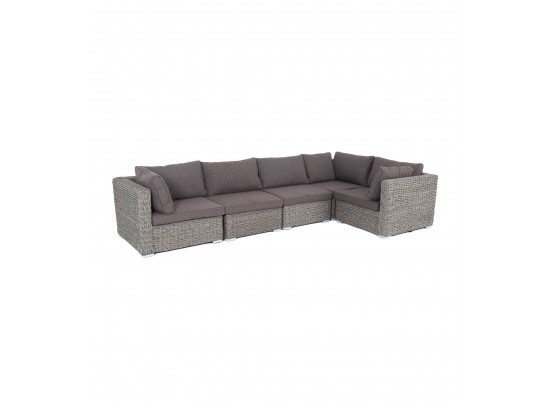 "Лунго" трансформирующийся диван из искусственного ротанга (гиацинт), цвет серый в Ростове-на-Дону