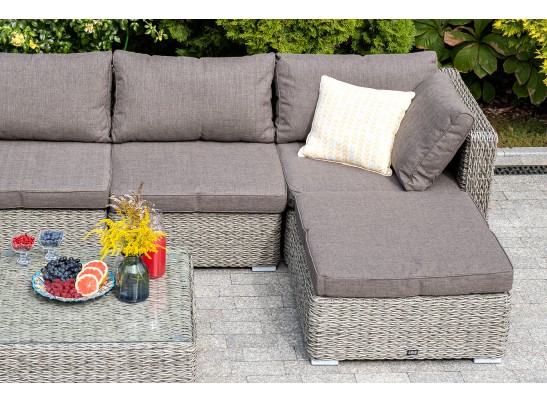 "Лунго" трансформирующийся диван из искусственного ротанга (гиацинт), цвет серый в Ростове-на-Дону