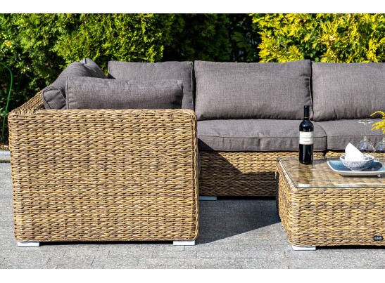 "Лунго" трансформирующийся диван из искусственного ротанга (гиацинт), цвет соломенный в Ростове-на-Дону