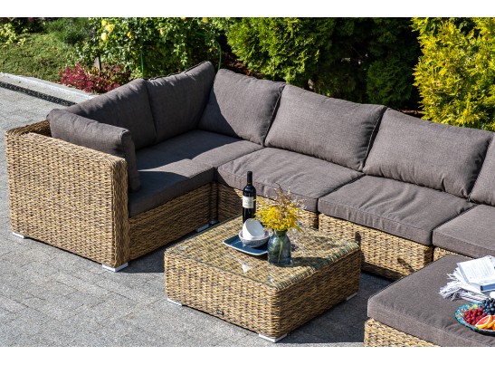 "Лунго" трансформирующийся диван из искусственного ротанга (гиацинт), цвет соломенный в Ростове-на-Дону