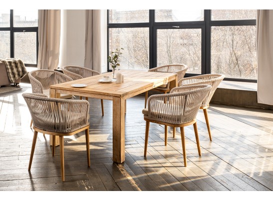 "Мадейра" обеденная группа на 6 персон, стулья "Марсель", роуп бежевый в Ростове-на-Дону