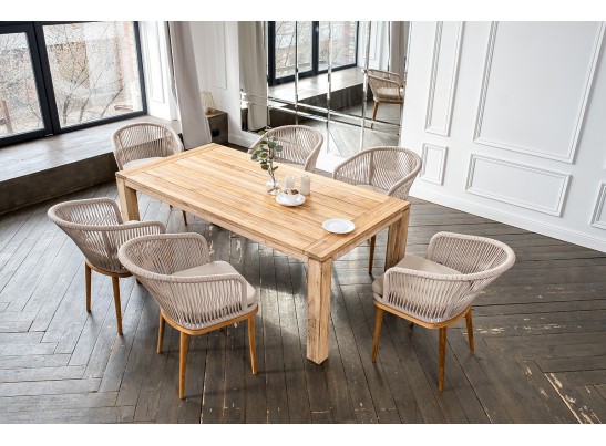 "Мадейра" обеденная группа на 6 персон, стулья "Марсель", роуп бежевый в Ростове-на-Дону